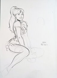 Félix Meynet - Mirabelle en corset - Œuvre originale