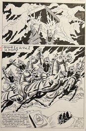 Franco Oneta - Oneta, Mustang#9, La guerre des Gronz, épisode inédit, planche n°8,Mustang#62. - Planche originale