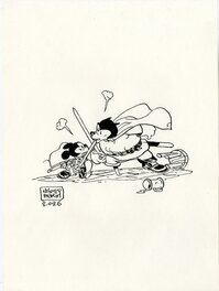 Thierry Martin - Mickey face à Pat - Illustration originale
