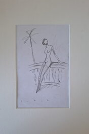 François Avril - Femme dénudée sur une terrasse - Œuvre originale
