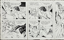 Carlo Panerai - Cimiteria and Quasimodo discuss business, 1982 - Illustration originale
