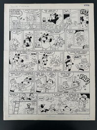 Jacques Nicolaou - Placid et Muzo .Planche originale"Douche Ecossaise" PIF N°825 Vaillant. - Planche originale