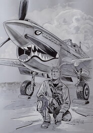 Gil Formosa - Buck Danny des "Tigres volants" - Illustration originale