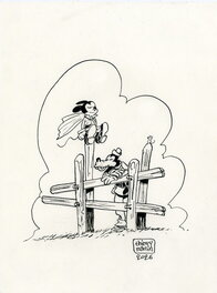 Thierry Martin - Mickey et Dingo Flanneur - Illustration originale
