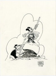 Thierry Martin - Mickey et Pat en embuscade - Illustration originale