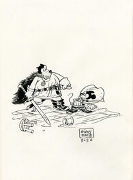 Thierry Martin - Mickey et Pat en garde - Illustration originale