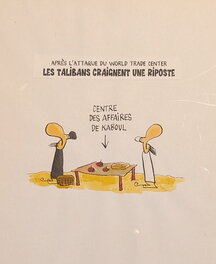 Mix & Remix - Dessin de presse: Les Talibans craignent une riposte - Planche originale