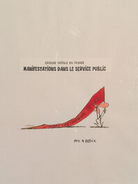 Mix & Remix - Dessin de presse: manifestation dans le service public - Planche originale