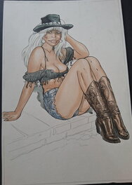 Malik - Sexy pinup - Archie Cash - Illustration originale