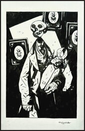 Mike Mignola - Skeleton & scarab - Illustration originale