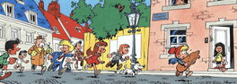 Peyo - 1960'S - Les enfants au biscuit - Illustration originale