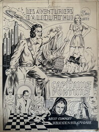 André Jourcin - Couverture "Les Aventuriers d'aujourd'hui", 1942 - Couverture originale