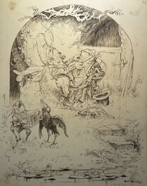 n/a - Beim Baden, Illustration pour un conte, circa 1880 - Comic Strip