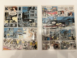 Henk Kuijpers - Tweeluik inkleuring van Franka album Gangsterfilm - Planche originale