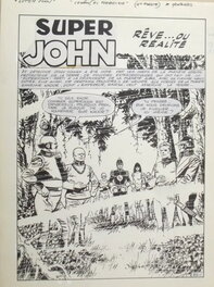 Pedro Martínez Henares - Super John - Page titre de l'épisode Rêve ou réalité, parution dans Antares n°53 (Mon journal) - Planche originale