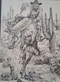 Osman Hajdarevic - Cowboy illustration - Planche originale