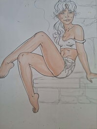 Malik - Sexy pinup Archie Cash - Illustration originale
