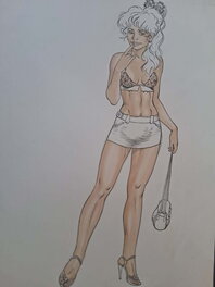 Malik - Sexy pinup Archie Cash - Illustration originale