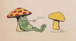 Benjamin Rabier - Une grenouille - Original Illustration
