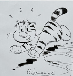 Stéphane Colman - Billy the Cat - illustration Encre de Chine - Stephane Colman - Original Illustration