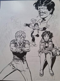 Malik - Archie Cash, Big Joe, Chiwana, Johnny Paraguay (+ extra drawing on the back) - Original Illustration