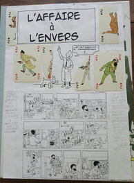 Hergé - Parodie Tintin - L'affaire à l'envers - original du 4ème plat - Octave R. Jébel - Original Cover