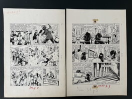Lot de 2 Planches Originales Ric Limar, Policier de l'air - IMA 1955