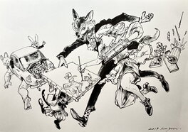 Kim Jung Gi - Alice in Mangaland - Illustration originale