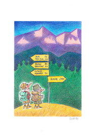 Christophe Bertschy - Randonneurs - Illustration originale