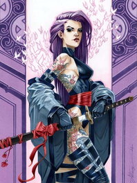 Anthony Jean - Psylocke Japaneese Kimono - Illustration originale