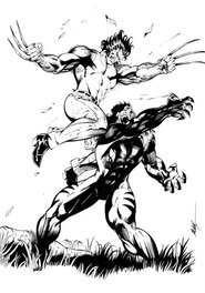 M. C. Wyman - Wyman, illustration WOLVERINE VS SABERTOOTH, 2011. - Original Illustration