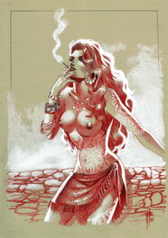 Fille tatouée - la gitane rouge