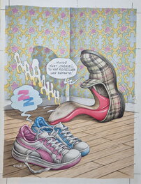 Jean Solé - Couverture Fluide Glacial n°183 - Original Cover