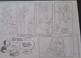 Malik - Cupido(N) sketch for page + extra sketch for one of the panels - Illustration originale