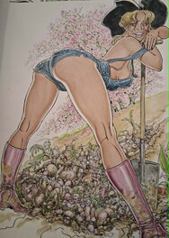 Malik - Sexy pinup illustration scene - Original Illustration