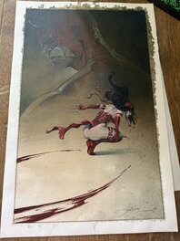 Anthony Jean - Elektra Dardevil - Illustration originale