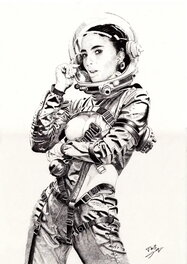 Thib - Space girl 3 - Original Illustration