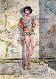 Milo Manara - Red Light - Illustration originale