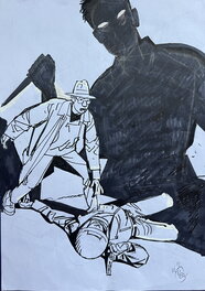 Alain Dodier - Jerome K Jerome Blok proefcover integrale - Planche originale