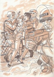 André Taymans - État de siège - Illustration originale