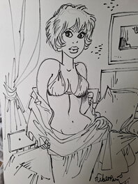 François Walthéry - Natacha dans sa chambre - Comic Strip