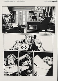 Steve Epting - Steve Epting & Rick Magyar – New Avengers (2013) #3, Page 1 Original Art – Beast Receives Xavier’s Final Summons - Comic Strip