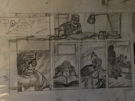 Jean-François Charles - Jean-François Charles, demi-planche originale crayonnée, "Fox, Le livre Maudit". - Planche originale