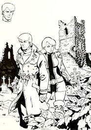 Félix Meynet - Hommage a Ric Hochet - Illustration originale