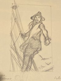 Patrice Pellerin - Patrice Pellerin, dessin original, crayonné de couverture, "L'Epervier, Les Larmes de Tlaloc". - Œuvre originale