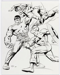 Mike Machlan - Captain America et Bucky Battle - Planche originale