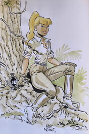 Félix Meynet - Les variations : Seccotine - Illustration originale