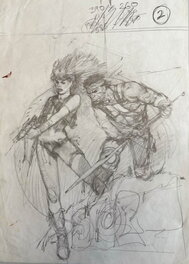Don Lawrence - Original drawing of Storm and Carrots (Roodhaar) by Don Lawrence - Planche originale