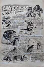 Rémy Bordelet - Rémy Bordelet RÉMY Choses Vues esquimaux pêche igloo chien loup pana ... , Planche originale lavis 53 Big Bill 78 Atelier Chott - Comic Strip