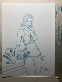 Nicolas Malfin - Pin up mortelle - Illustration originale